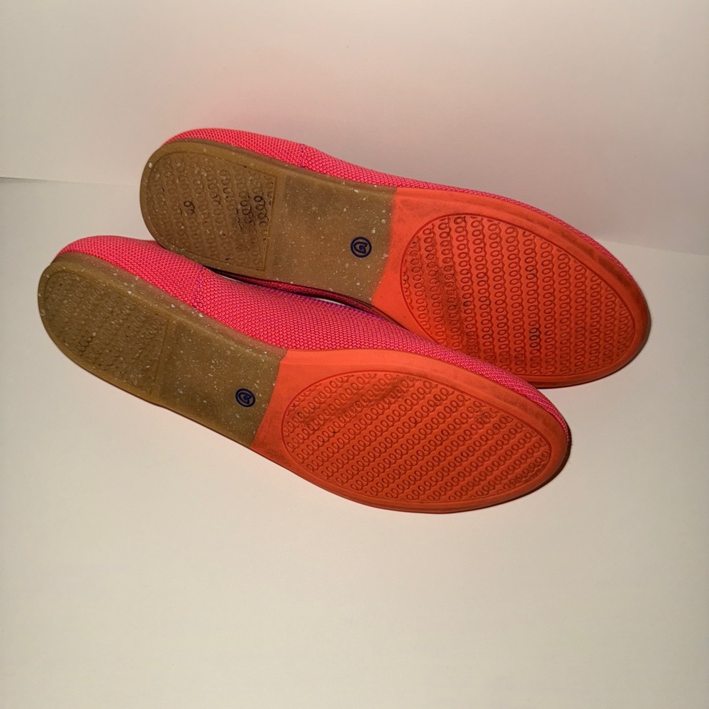Rothy's Vibrant Pink Flats with Blue Accents - Picture 4 of 9